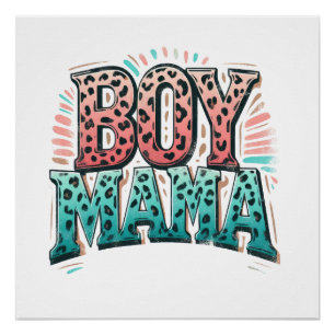 Poster Cadeau de la Fête des Mères Maman de garçon