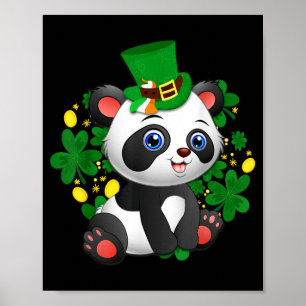 Poster Cadeau de la Saint-Patrick pour amateur de pandas