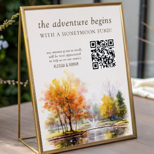 Poster Cadeau de lune de miel en code QR Mariage de campa
