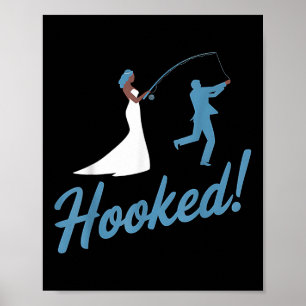 Poster Cadeau de mariage drôle de marié pêche accroché 