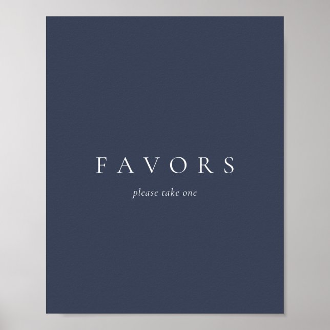 Poster Cadeau de mariage minimal de la Marine Faveurs (Devant)