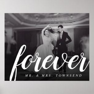 Poster Cadeau de mariage photo M. et Mme pour toujours