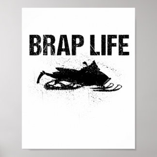 Poster Cadeau de motoneige drôle Brap pour amateur de mot