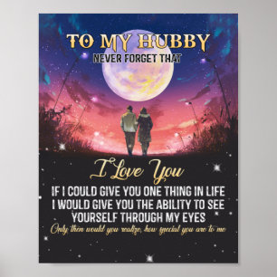 Poster Cadeau de Noël À Mon Hubby Je T'Aime