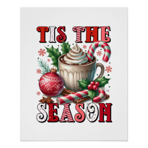 Poster Cadeau De Noël C'Est La Saison Coca Chaud