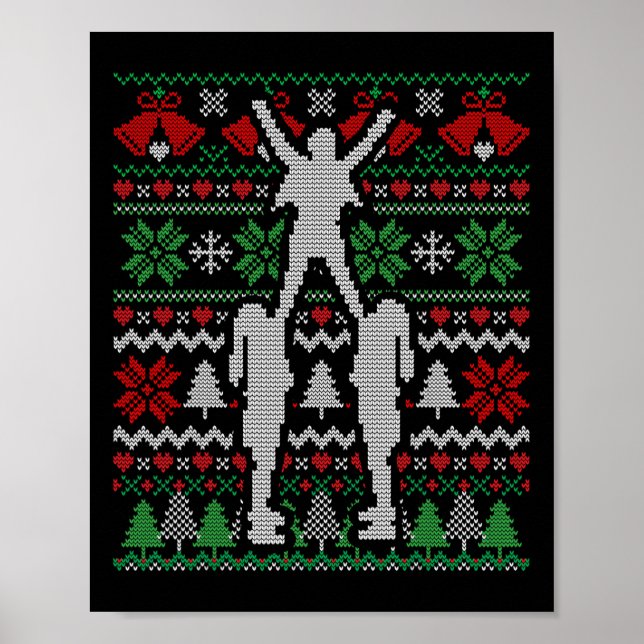 Poster Cadeau de Noël Cheer Pom-pom girl (Devant)