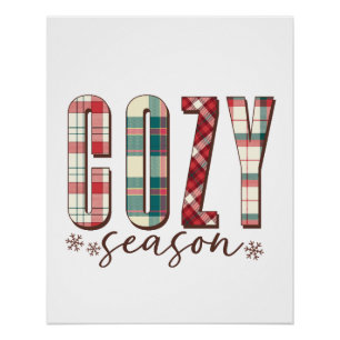 Poster Cadeau de Noël Saison Cosy