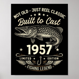 Poster Cadeau de pêche pour hommes 69e anniversaire Origi