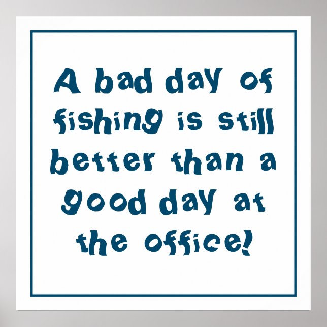 Poster Cadeau de pêcheur avec citation de pêche (Devant)