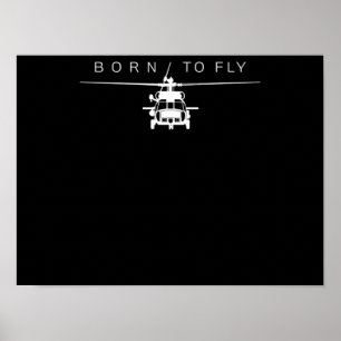 Poster Cadeau de pilote d'hélicoptère de l'aviation milit