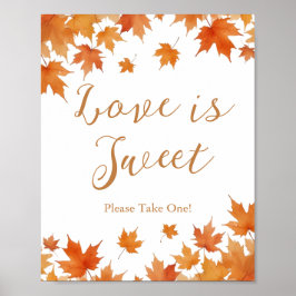 Poster Cadeau de Remise de Cadeaux de Mariage d'Automne L