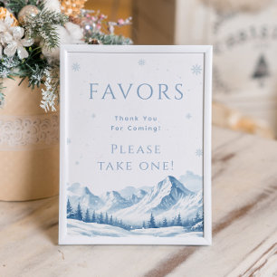 Poster Cadeau de Remise de Mariée Hiver Bleu