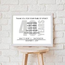 Poster Cadeau de retraite de 40 ans ou d'amortissement de