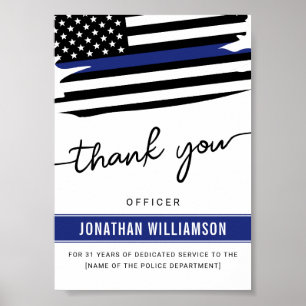 Poster Cadeau de retraite d'un policier de Merci sur mesu