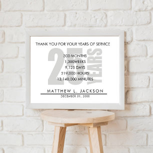 Poster Cadeau de retraite ou d'amortissement de 25 ans