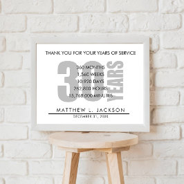 Poster Cadeau de retraite ou d'amortissement de 30 ans