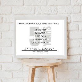 Poster Cadeau de retraite ou d'amortissement de 5 ans