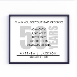 Poster Cadeau de retraite ou d'amortissement salarié