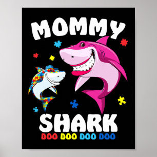 Poster Cadeau de Sensibilisation sur l'autisme de requin