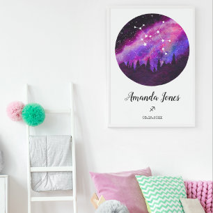 Poster Cadeau de signe de l'horoscope de la constellation