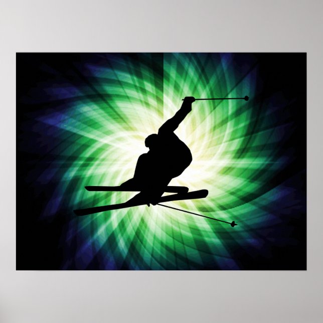 Poster Cadeau de ski de neige (Devant)