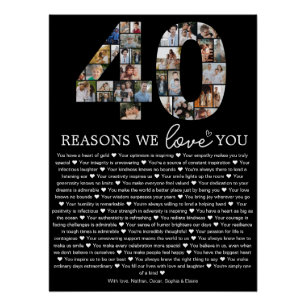 Poster Cadeau de souvenir 40 raisons pour lesquelles nous