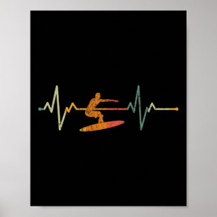 Poster Cadeau de surfeur de surf vintage battement de coe