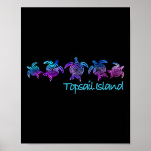 Poster Cadeau de tortue tribale de conception de plage de
