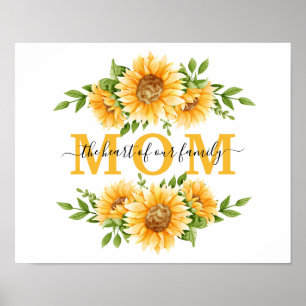 Poster Cadeau de tournesols pour maman Fête des mères Ann