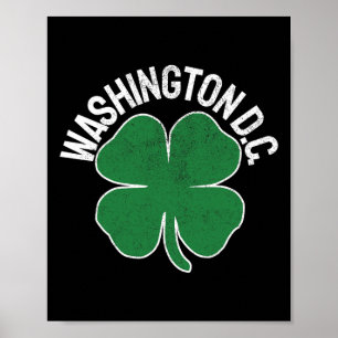 Poster Cadeau de Washington D.c. Saint-Patrick Shamrock -