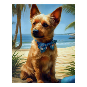 Poster Cadeau d'été pour amateur de terrier australien su