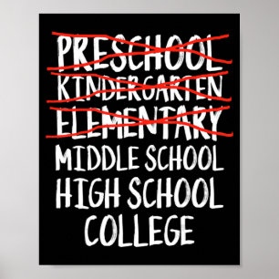Poster Cadeau d'études élémentaires - Le collège à s