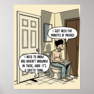 Poster Cadeau d'humour de salle de bain pour papa de chat