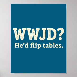 Poster Cadeau drôle chrétien Wwjd Il Retournerait Les Tab