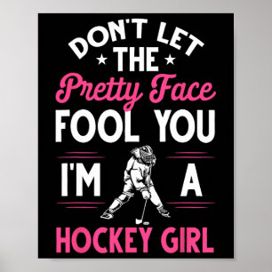 Poster Cadeau drôle de hockey sur glace pour femmes et en