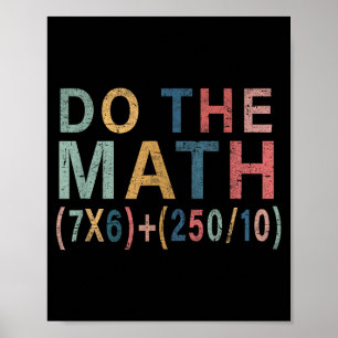 Poster Cadeau drôle de mème de maths pour enseignant, fem