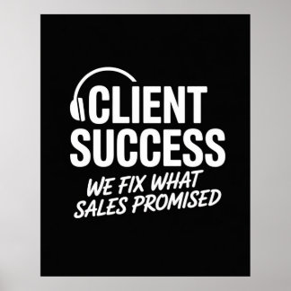 Poster Cadeau drôle pour gestionnaire de réussite client