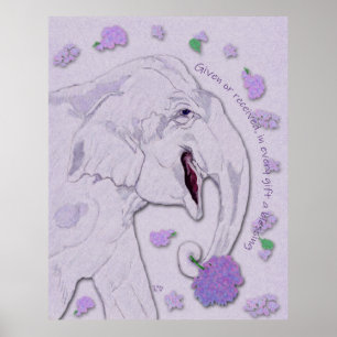 Poster Cadeau Eléphant Blanc
