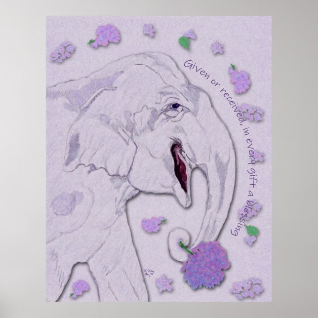 Poster Cadeau Eléphant Blanc (Devant)