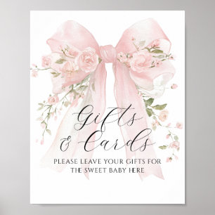 Poster Cadeau et carte floral noeud papillon Flower Girl