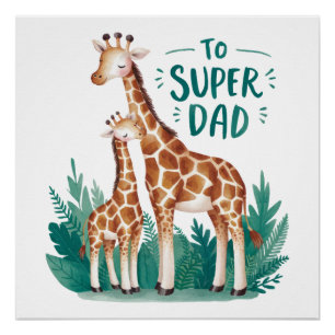 Poster Cadeau fête des pères À Super Papa