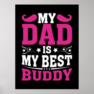 Poster Cadeau fête des pères   Mon Père Est Mon Meilleur 