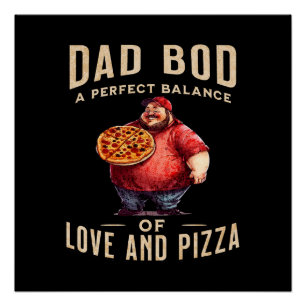 Poster Cadeau fête des pères   Papa A Un Équilibre Parfai