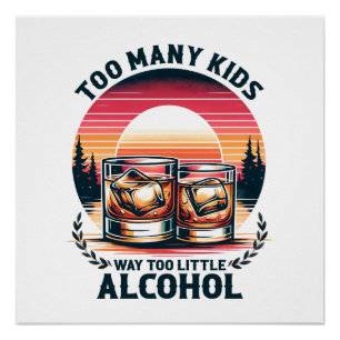 Poster Cadeau fête des pères   Trop d'enfants