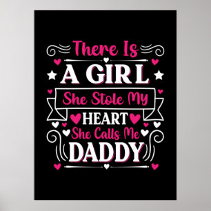 Poster Cadeau fête des pères Une Fille M'Appelle Papa