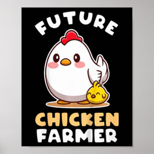 Poster Cadeau futur éleveur de poulets pour enfants d'agr
