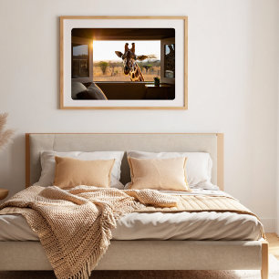 Poster Cadeau Girafe pour les Amoureux des Animaux