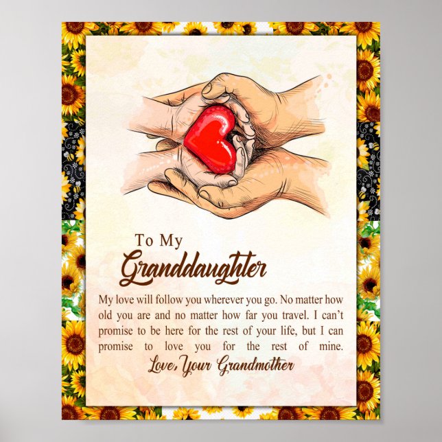 Poster Cadeau Grandgirl | Love Grand-mère Famille Groupe (Devant)