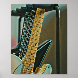 Poster cadeau guitare pour fête des pères