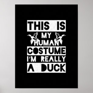 Poster Cadeau Halloween Ceci Est Mon Costume Humain Je su